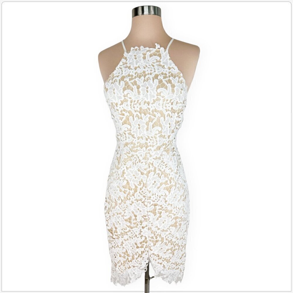 Lulu's Keep My Heart White Crochet Lace High-Low Dress NWT NEW M - Picture 3 of 6